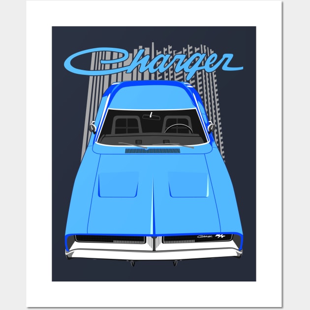 Charger 69 - Blue Wall Art by V8social